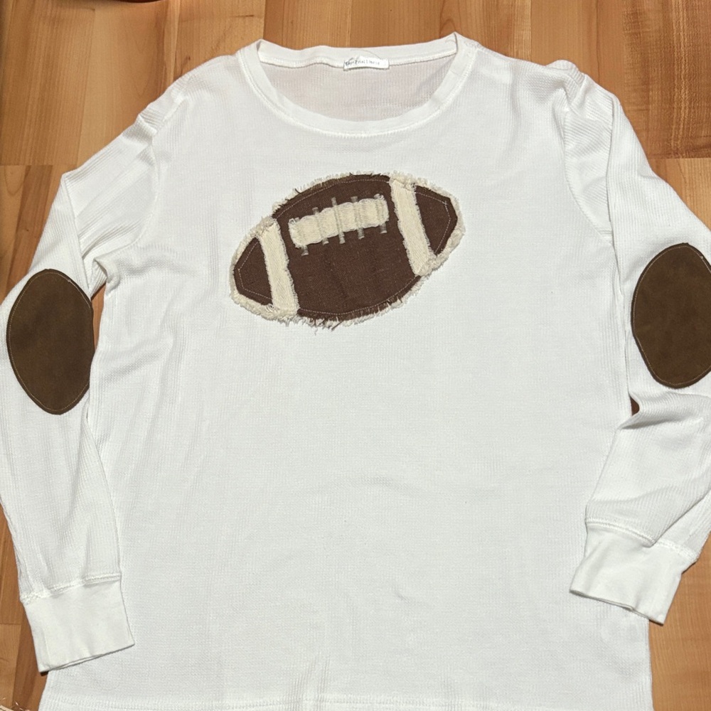 White Football Long Sleeve Shirt - Picture 4 of 5